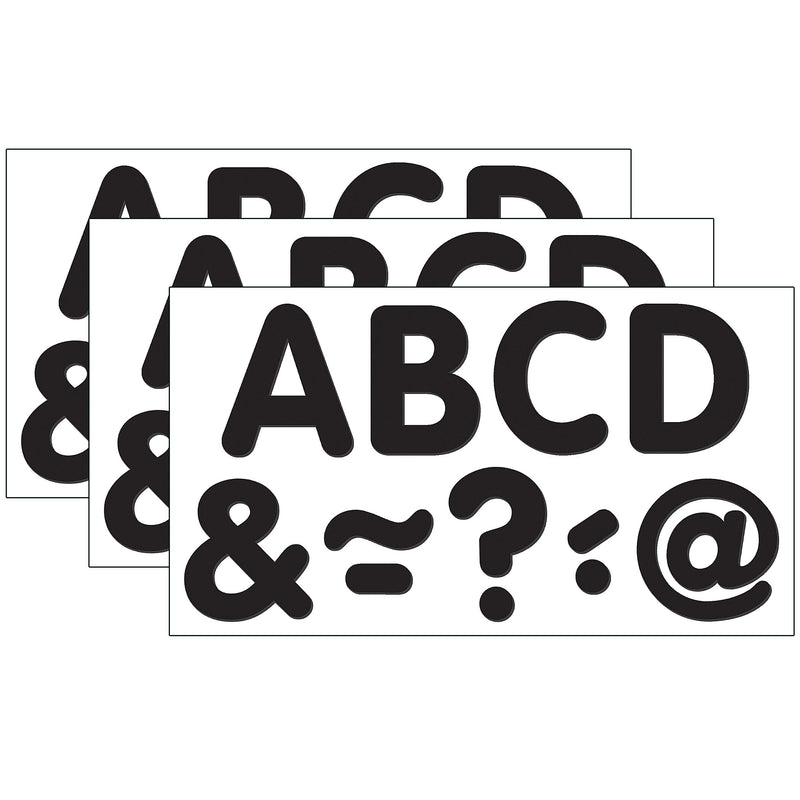 Teacher Created Resources 2" Magnetic Classic Letters, Black, 87 Pieces/Pack, 3 Packs (TCR77188-3)