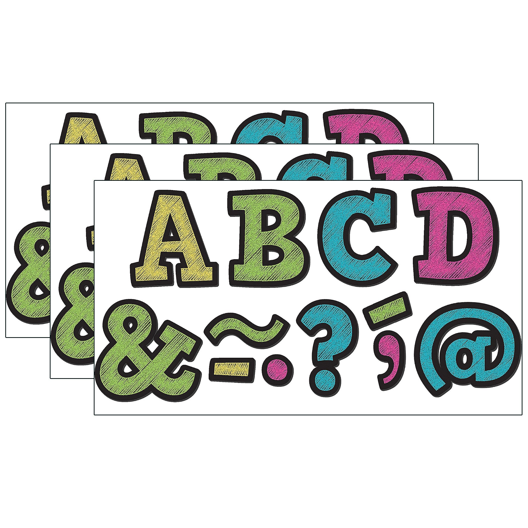 Teacher Created Resources 2" Magnetic Bold Letters, Chalkboard Brights, 70 Pieces/Pack, 3 Packs (TCR77190-3)