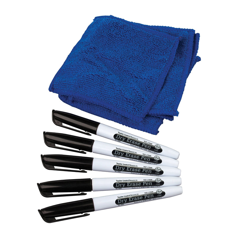 Teacher Created Resources Dry Erase Markers, Fine Tip, Black, 5/Pack, 3 Packs (TCR77268-3)