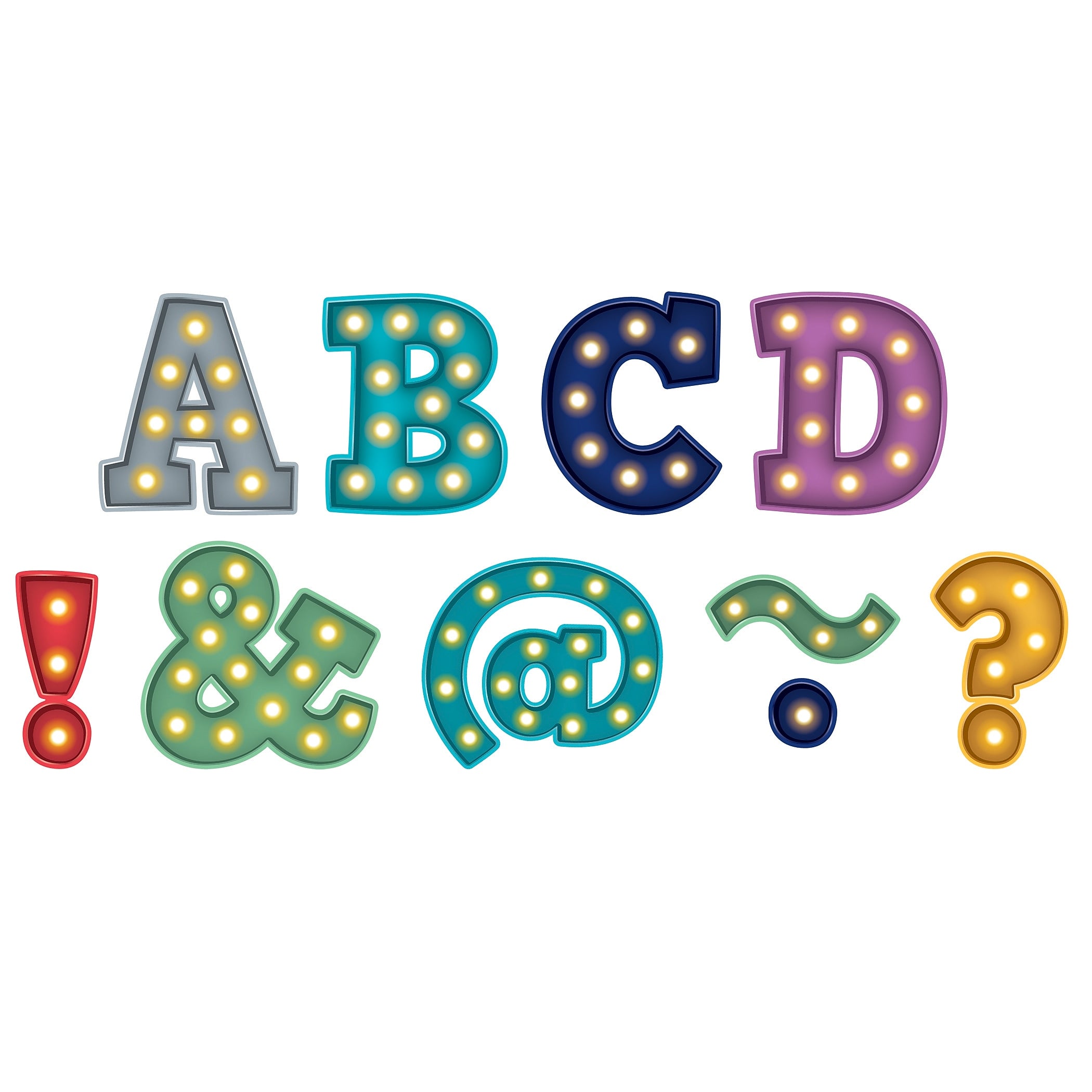 Teacher Created Resources 2" Magnetic Bold Letters, Multicolor Marquee, 70 Pieces/Pack, 3 Packs (TCR77300-3)