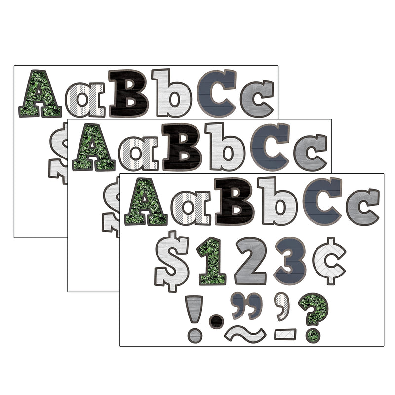 Teacher Created Resources® 4" Bold Block Letters Combo Pack, Modern Farmhouse, 230 Characters Per Pack, 3 Packs (TCR8525-3)