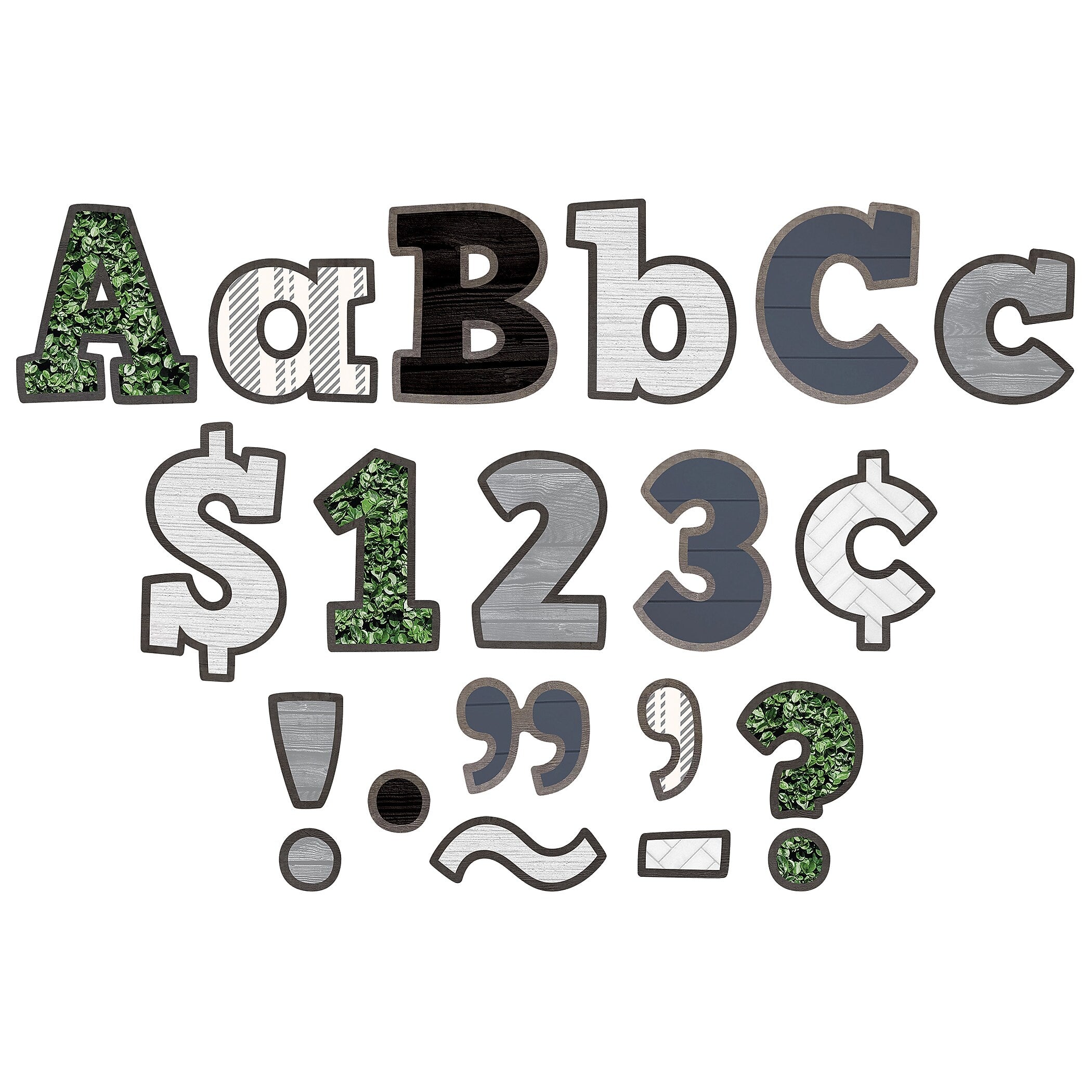 Teacher Created Resources® 4" Bold Block Letters Combo Pack, Modern Farmhouse, 230 Characters Per Pack, 3 Packs (TCR8525-3)