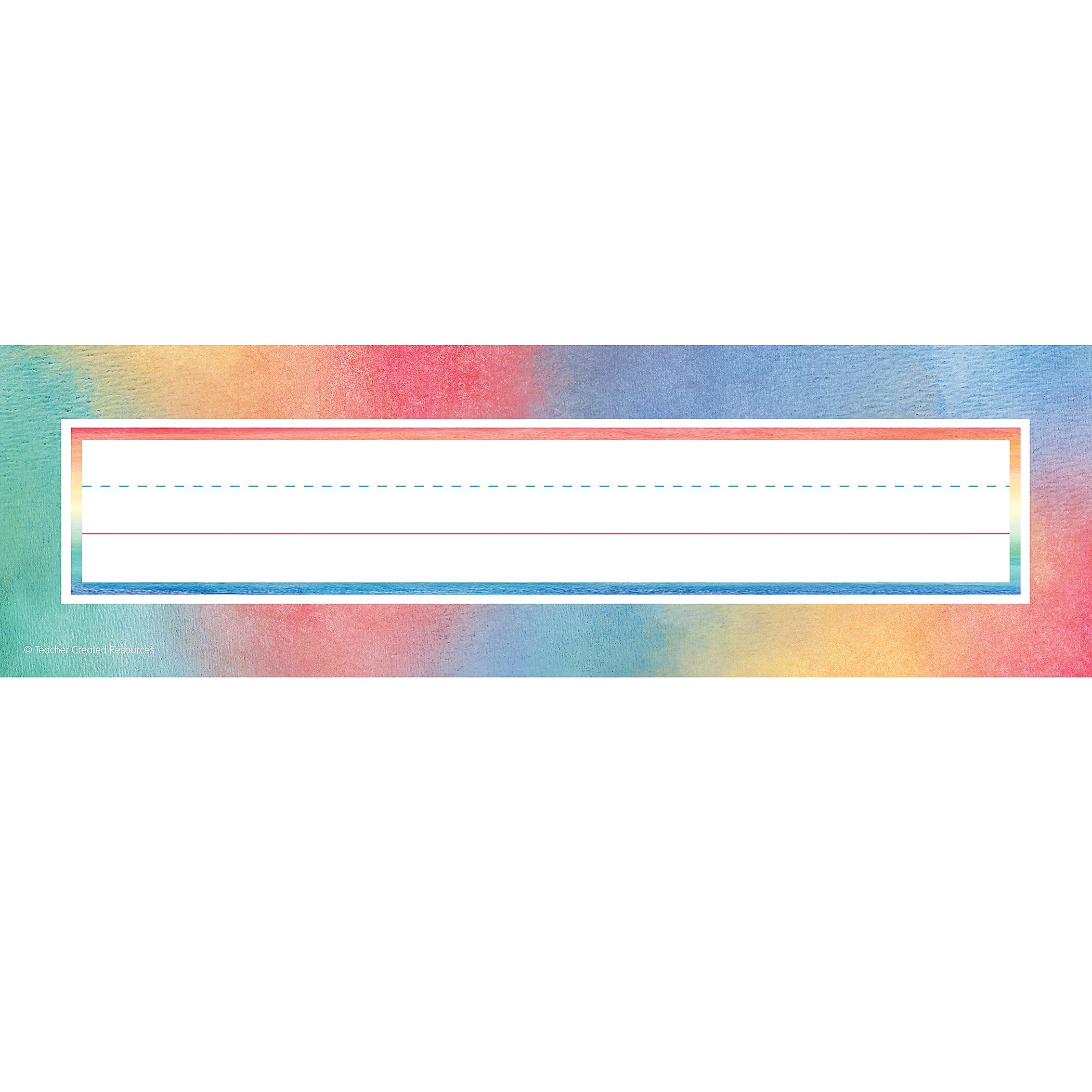Teacher Created Resources Watercolor Nameplates, 3.5" x 11.5", 36 Per Pack, 6 Packs (TCR8969-6)