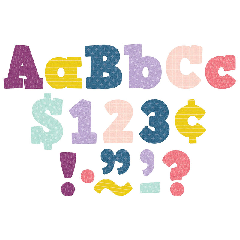 Teacher Created Resources Oh Happy Day 4" Bold Block Letters, Assorted Colors, 230 Characters/Pack, 3 Packs (TCR9037-3)