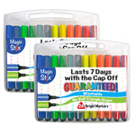 Magic Stix Triangular Markers, Bullet Tip, 24 Colors/Pack, 2 Packs (TPG397-2)