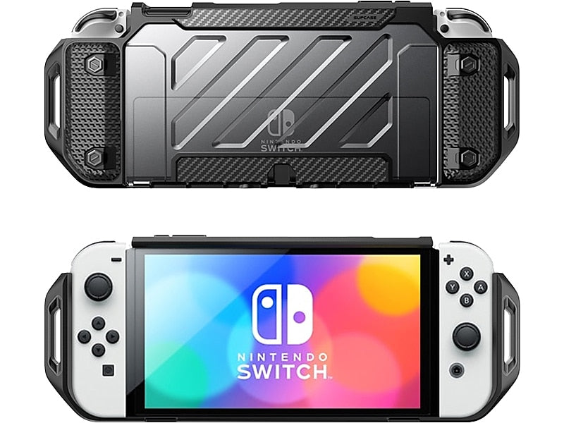 SUPCASE Unicorn Beetle PRO Dockable Grip Case for Nintendo Switch OLED, Clear/Black (SUP-Switch2021-UBPro-Frost/Black)