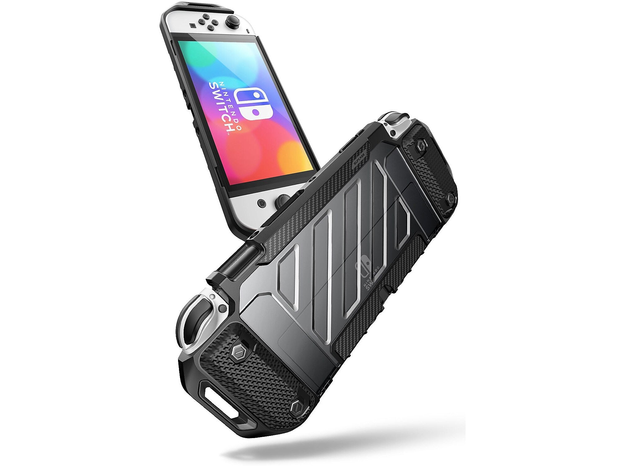 SUPCASE Unicorn Beetle PRO Dockable Grip Case for Nintendo Switch OLED, Clear/Black (SUP-Switch2021-UBPro-Frost/Black)