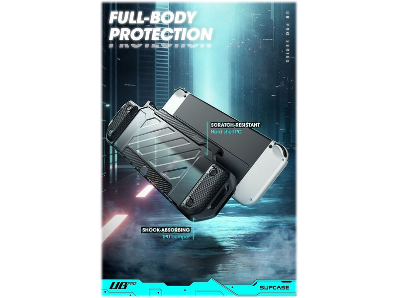SUPCASE Unicorn Beetle PRO Dockable Grip Case for Nintendo Switch OLED, Clear/Black (SUP-Switch2021-UBPro-Frost/Black)