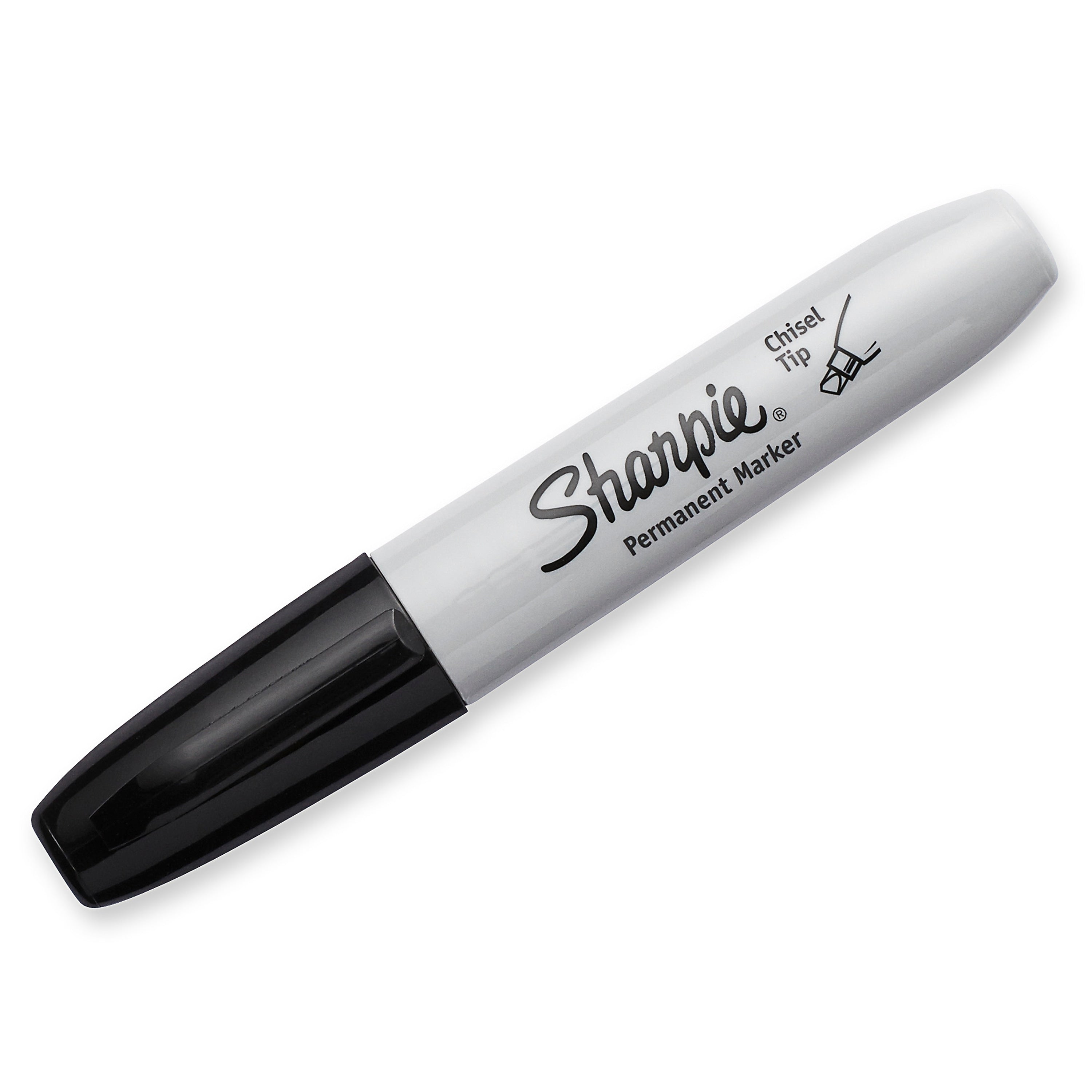 Sharpie Tank Permanent Marker, Chisel Tip, Black, 12/Pack (38201)