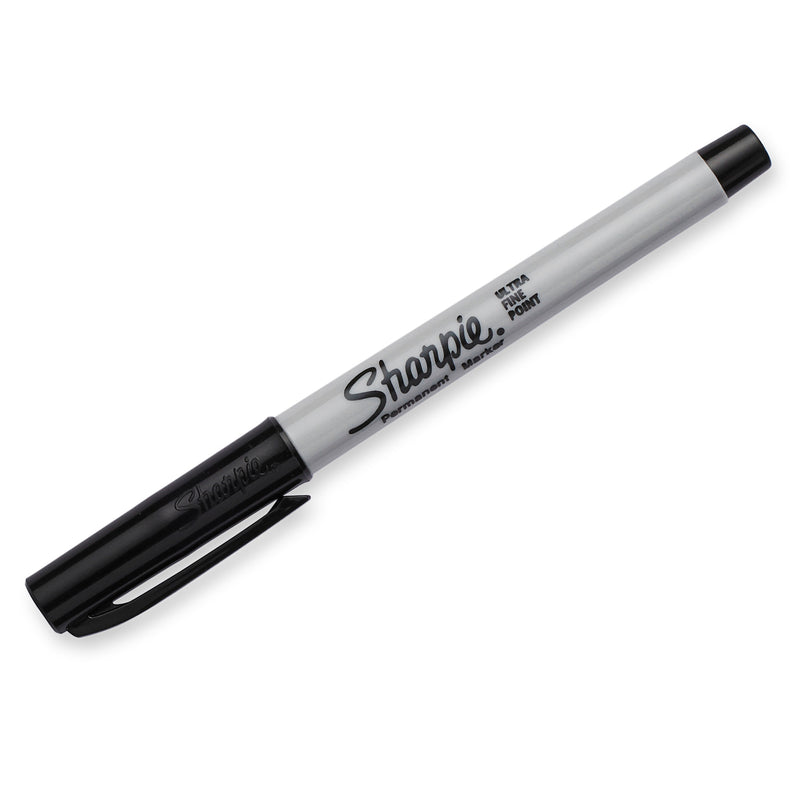 Sharpie Permanent Marker, Ultra Fine Tip, Black, 12/Pack (37001)