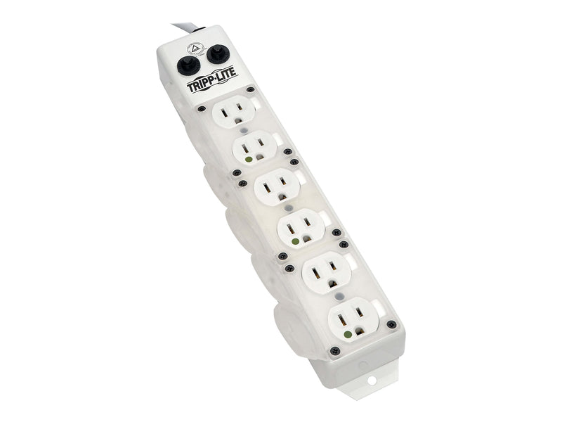 Tripp Lite Safe IT 6 Outlet Power Strip, 15', White (PS-615-HG-OEMRA)