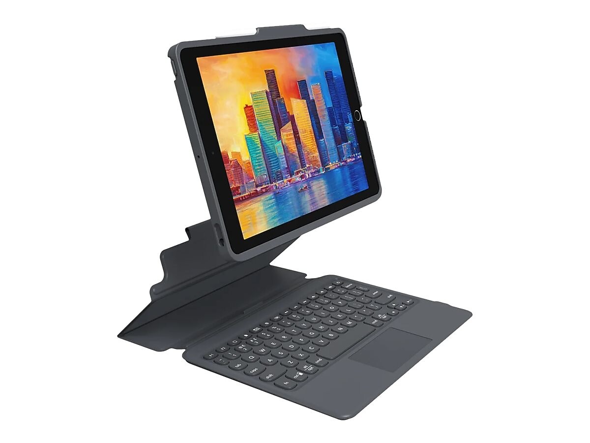 ZAGG Pro Keys Polycarbonate Keyboard Case & Folio for 10.2" iPad, Gray (103407640)
