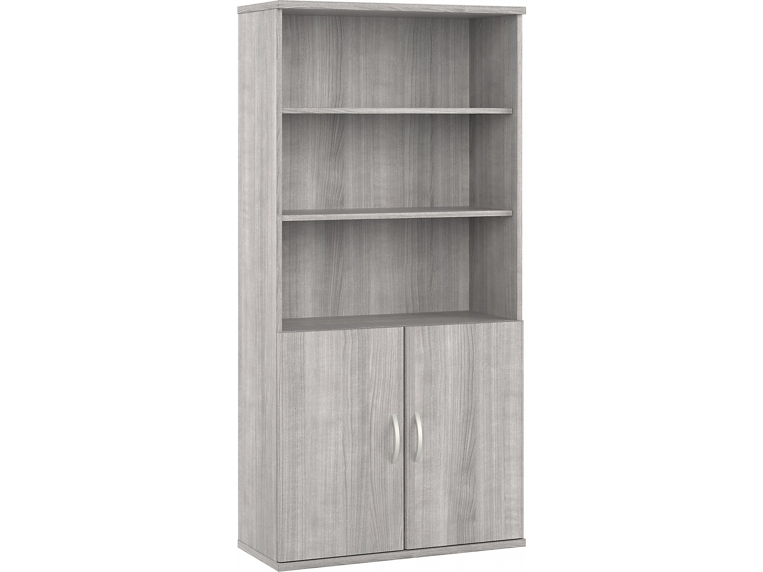 Bush Business Furniture Studio A 73"H 5-Shelf Bookcase with Adjustable Shelves, Platinum Gray Laminated Wood (STA010PG)