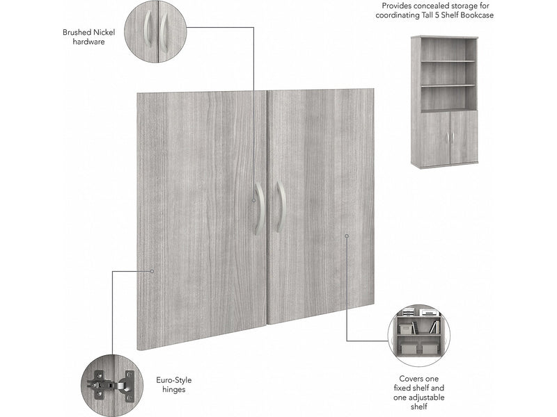 Bush Business Furniture Studio A 73"H 5-Shelf Bookcase with Adjustable Shelves, Platinum Gray Laminated Wood (STA010PG)