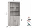 Bush Business Furniture Studio A 73"H 5-Shelf Bookcase with Adjustable Shelves, Platinum Gray Laminated Wood (STA010PG)