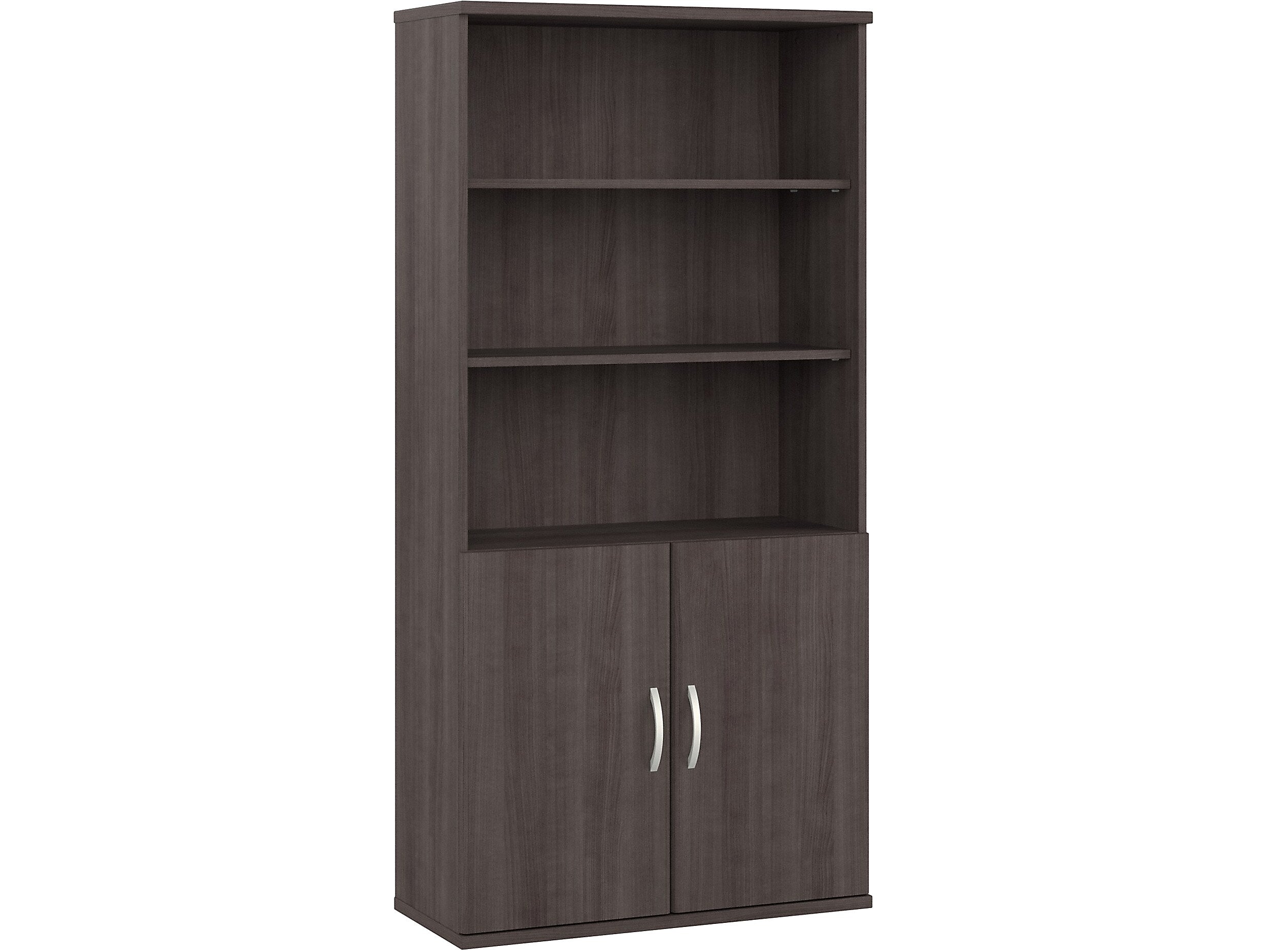 Bush Business Furniture Studio A 73"H 5-Shelf Bookcase with Adjustable Shelves, Storm Gray Laminated Wood (STA010SG)