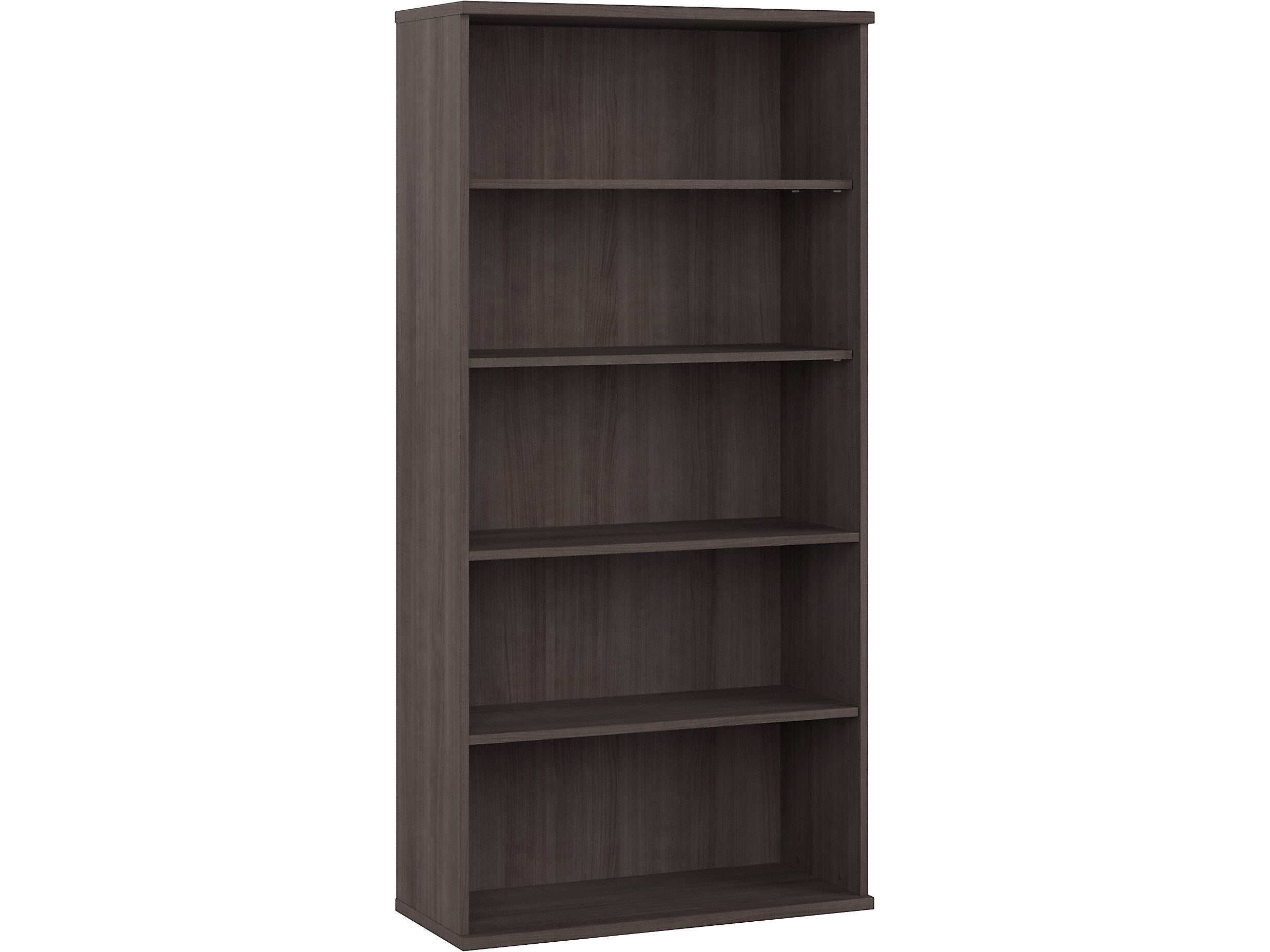 Bush Business Furniture Studio A 73"H 5-Shelf Bookcase with Adjustable Shelves, Storm Gray Laminated Wood (SDB7236SG-Z)