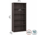 Bush Business Furniture Studio A 73"H 5-Shelf Bookcase with Adjustable Shelves, Storm Gray Laminated Wood (SDB7236SG-Z)