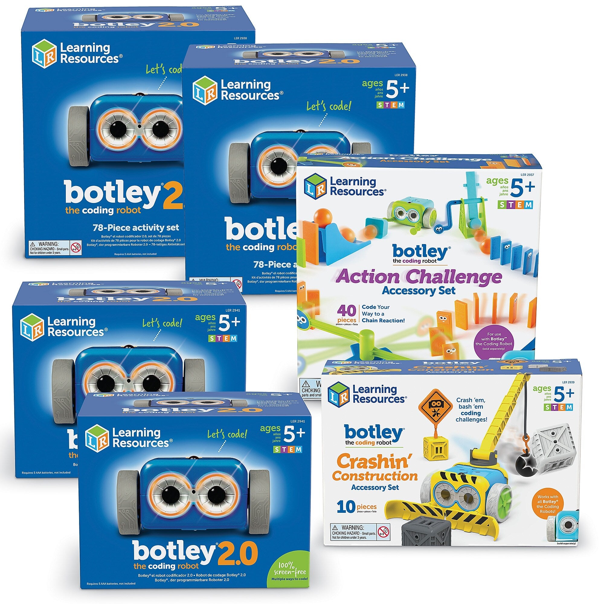 Learning Resources Botley 2.0 the Coding Robot, Blue, 40/Set (LER2948)