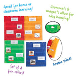 Learning Resources Magnetic 5-Pocket Chart Squares, 17" x 14", 4/Pack (LER2384)