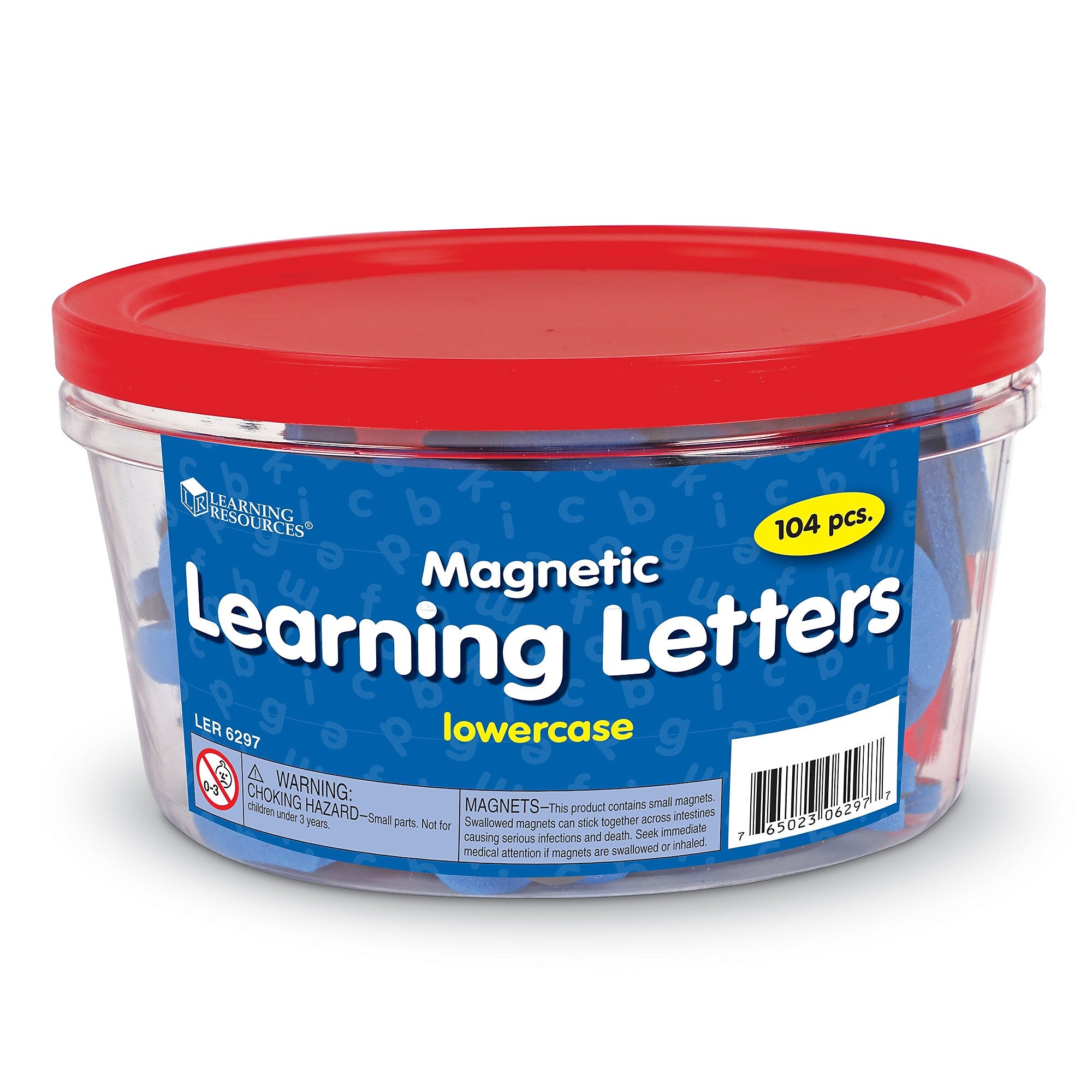 Learning Resources Lowercase 1 1/2" Magnetic Learning Letters, Magnetic, Assorted Colors, 104 pieces (LER6297)