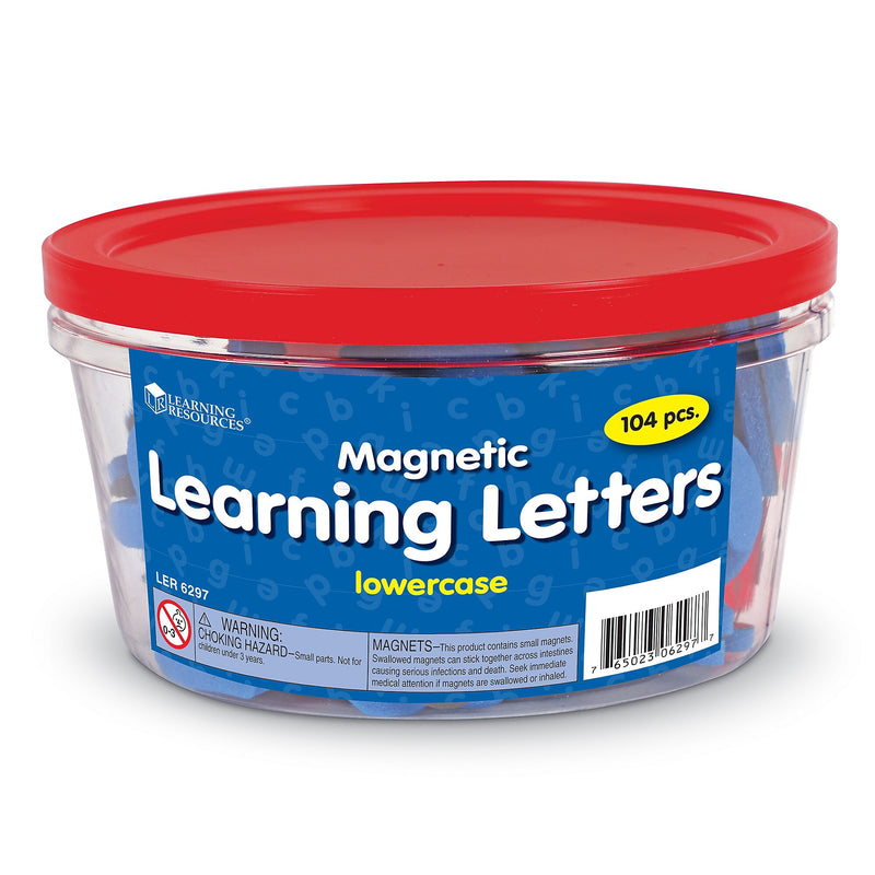 Learning Resources Lowercase 1 1/2" Magnetic Learning Letters, Magnetic, Assorted Colors, 104 pieces (LER6297)