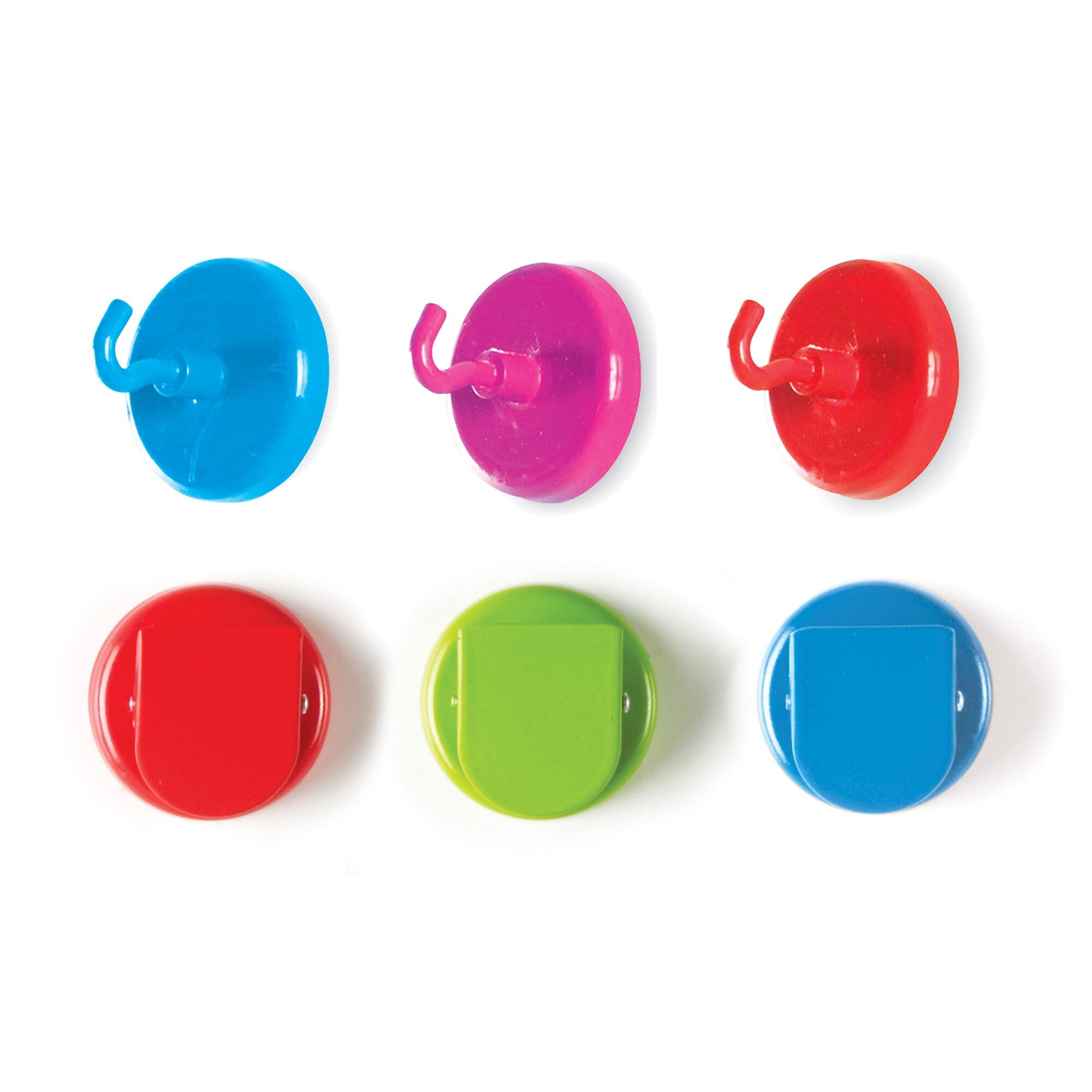 Learning Resources Super Strong Magnetic Clips and Hooks, Assorted Colors, 6/Pack (LER2691)