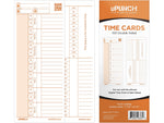 uPunch Time Card for PK1100 Time Clock, 100/Pack (PKTC1100)