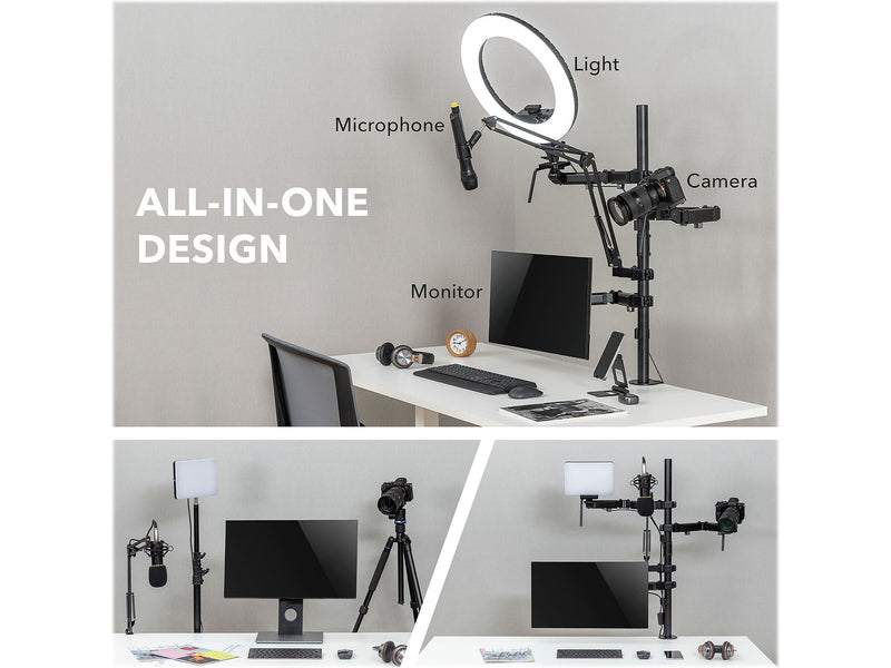 Mount-It! All-in-One Adjustable Studio Camera Setup Single Mount, Up to 32", Black (MI-481)