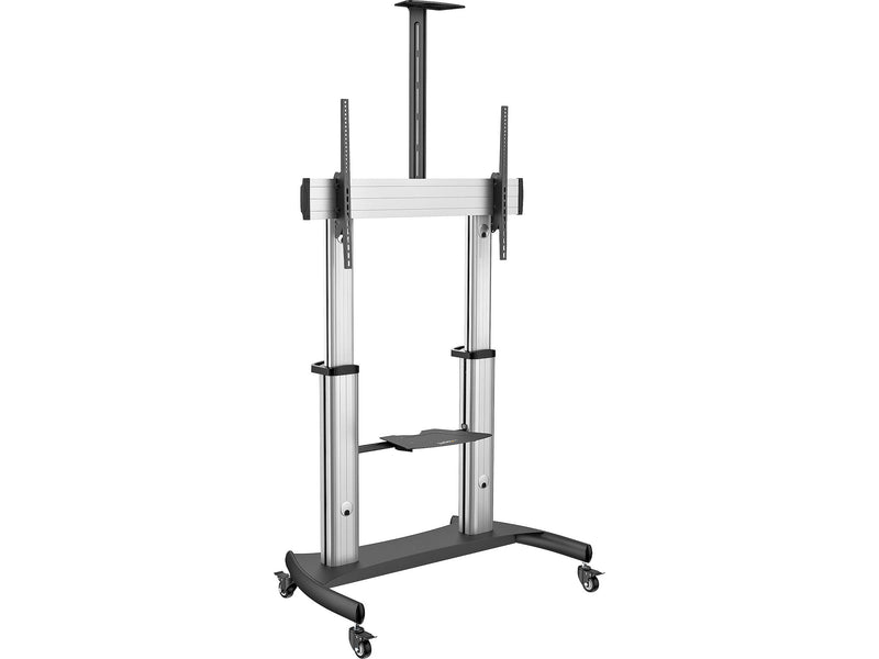 StarTech Steel Pedestal TV Stand, Screens up to 100", Black/Silver (STNDMTV100)