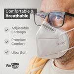 WeCare KN95 Disposable Face Mask, Adult, White, 20 Masks/Box, 3 Boxes/Pack (TBN202718)