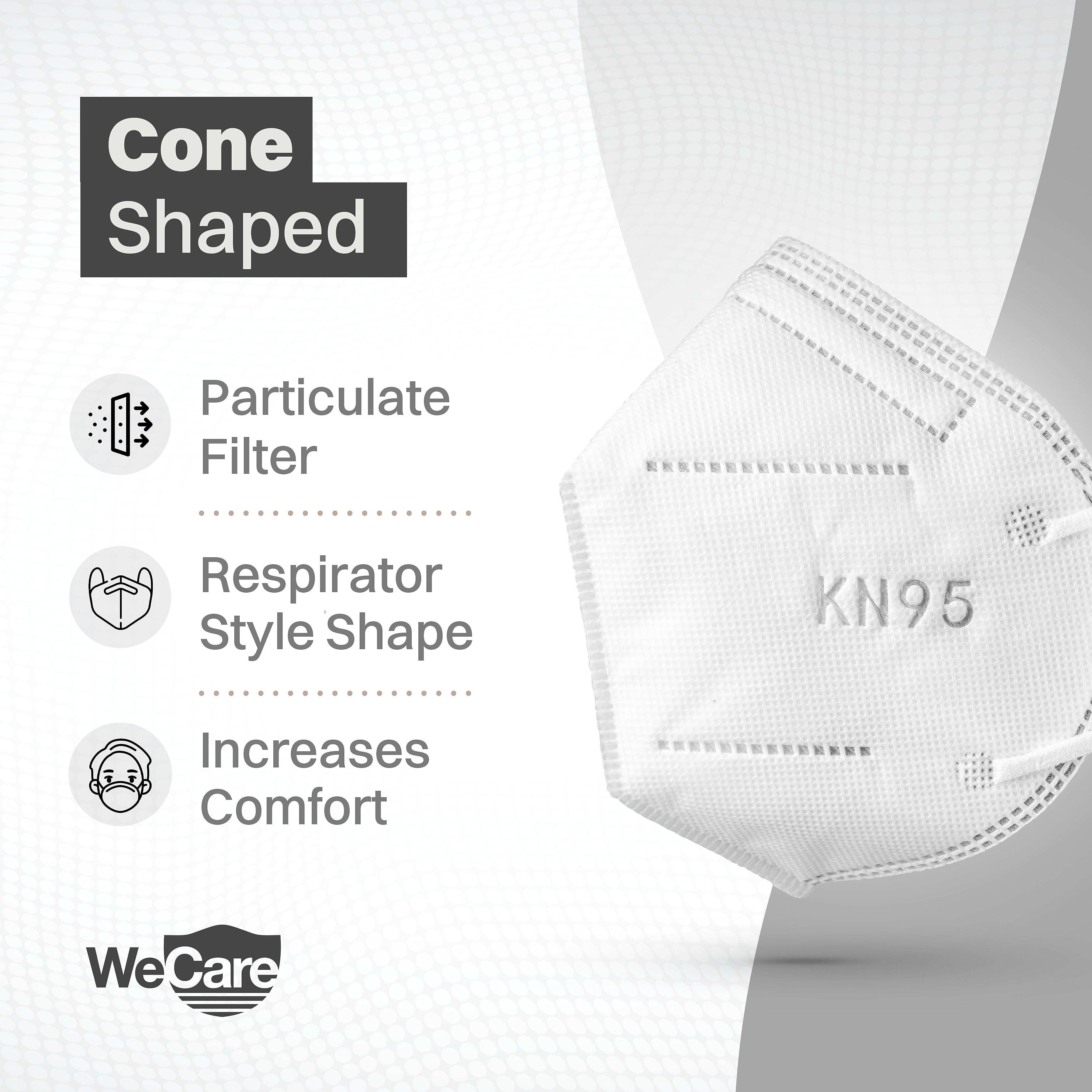 WeCare KN95 Disposable Face Mask, Adult, White, 20/Pack (WMN100002)
