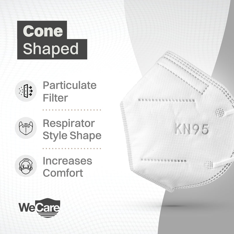WeCare KN95 Disposable Face Mask, Adult, White, 20/Pack (WMN100002)