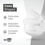 WeCare KN95 Disposable Face Mask, Adult, White, 20 Masks/Box, 3 Boxes/Pack (TBN202718)