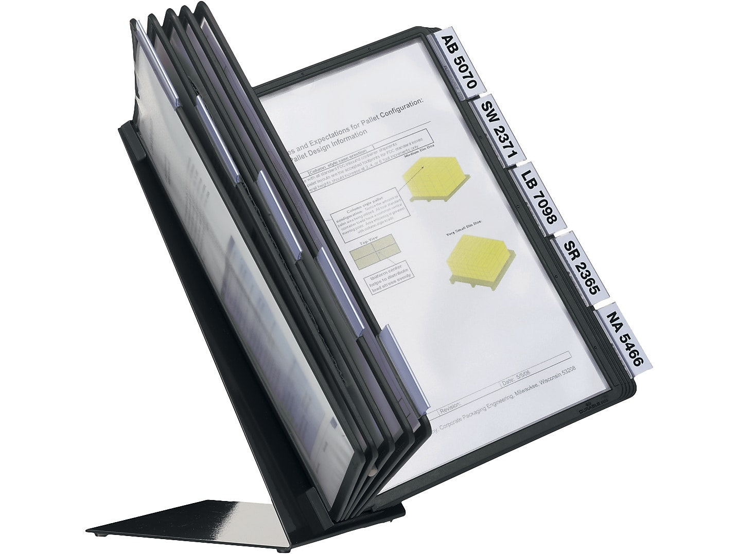 Durable VARIO Document Holder, 8.5" x 11", Top Loading, Black Plastic (552201)