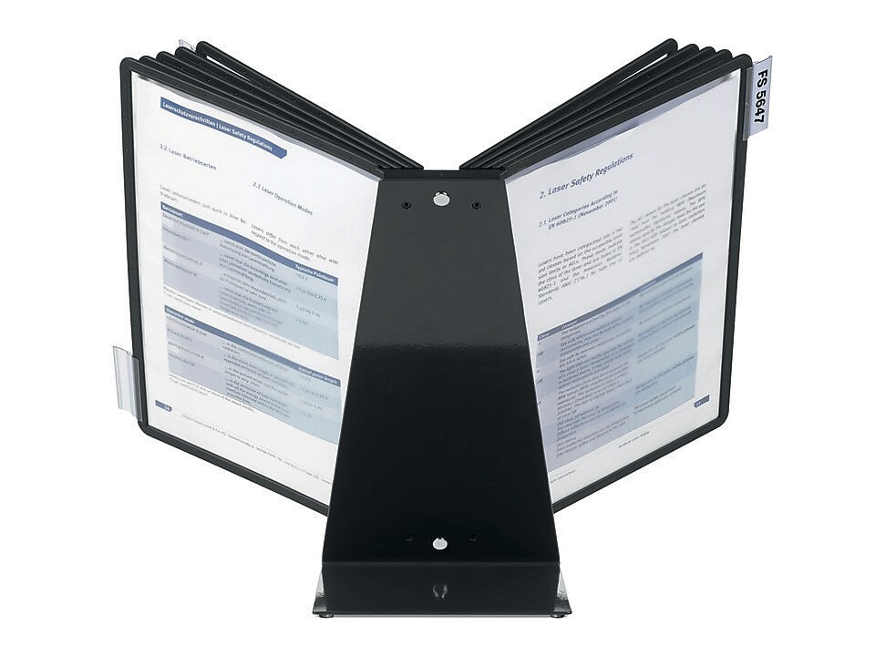 Durable VARIO Document Holder, 8.5" x 11", Top Loading, Black Plastic (552201)