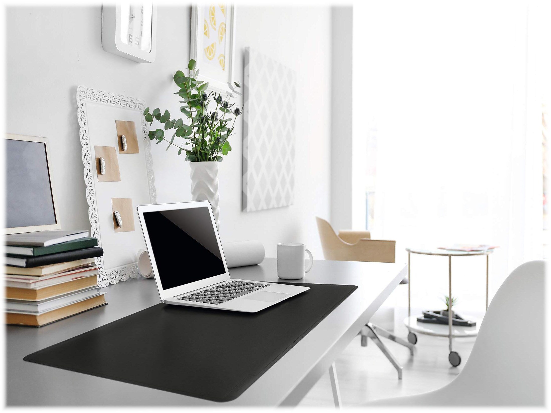 Durable Anti-Slip PVC Desk Pad, 20.5" x 25.5", Black (710301)