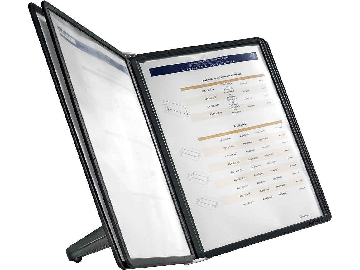 Durable Sherpa SoHo Document Holder, 8.5" x 11", Vertical, Black Plastic (555001)