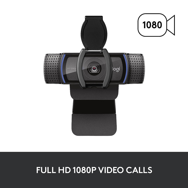 Logitech C920S Pro 1080p HD Webcam, Black (960-001257)