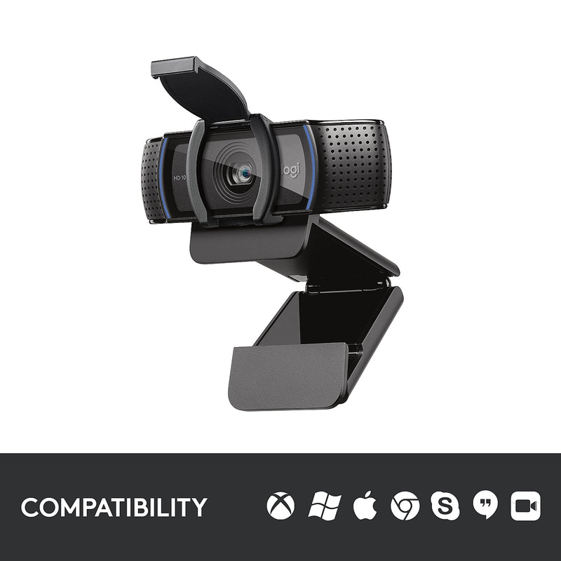 Logitech C920S Pro 1080p HD Webcam, Black (960-001257)