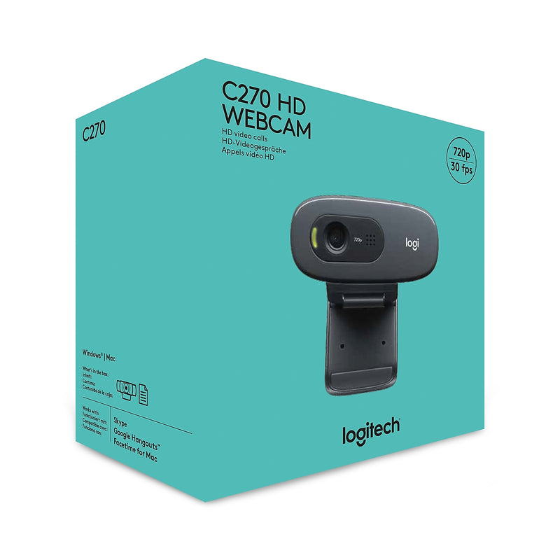 Logitech C270 HD Webcam with Noise-Reducing Mics for Video Calls