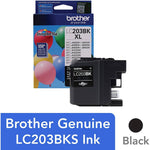 Brother LC203BK Black High Yield Ink Cartridge   (LC203BK)