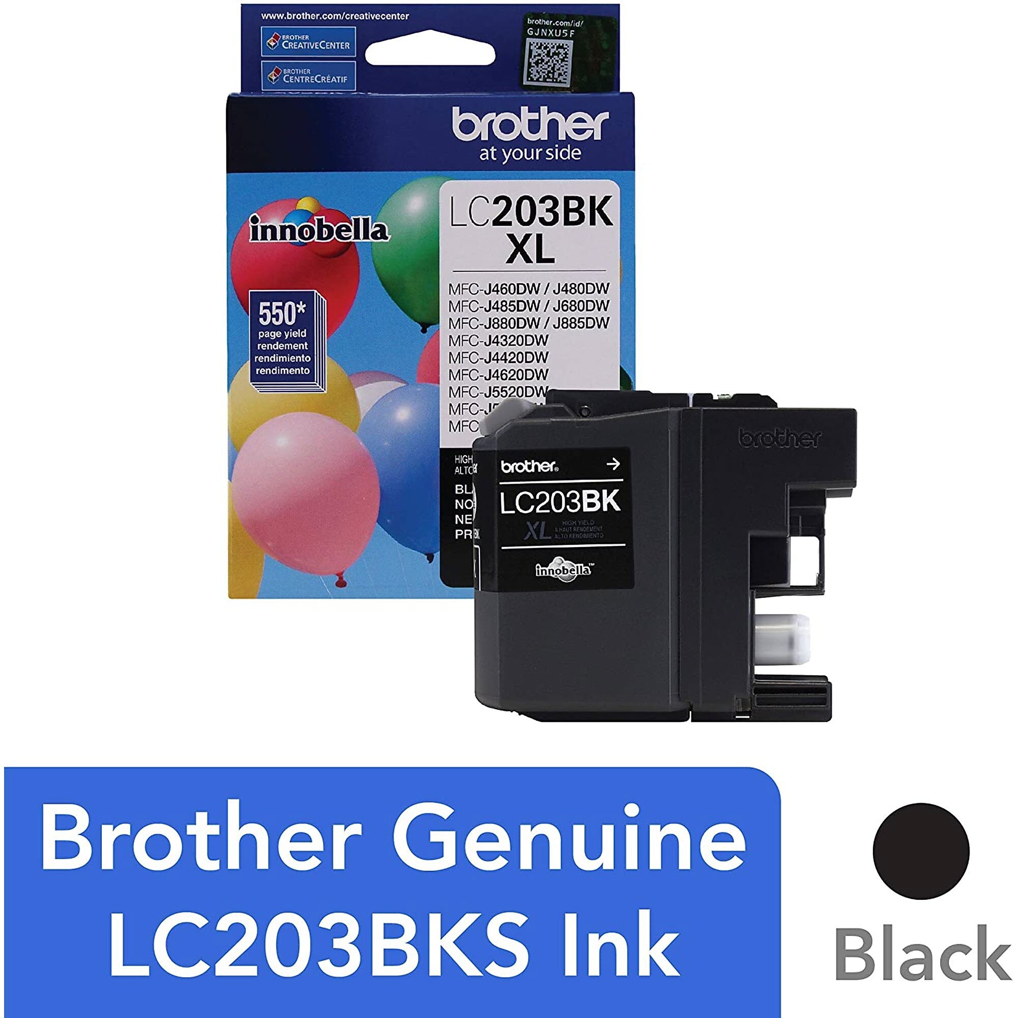 Brother LC203BK Black High Yield Ink Cartridge   (LC203BK)