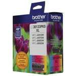 Brother LC30133PKS Cyan/Magenta/Yellow High Yield Ink Cartridge, 3/Pack