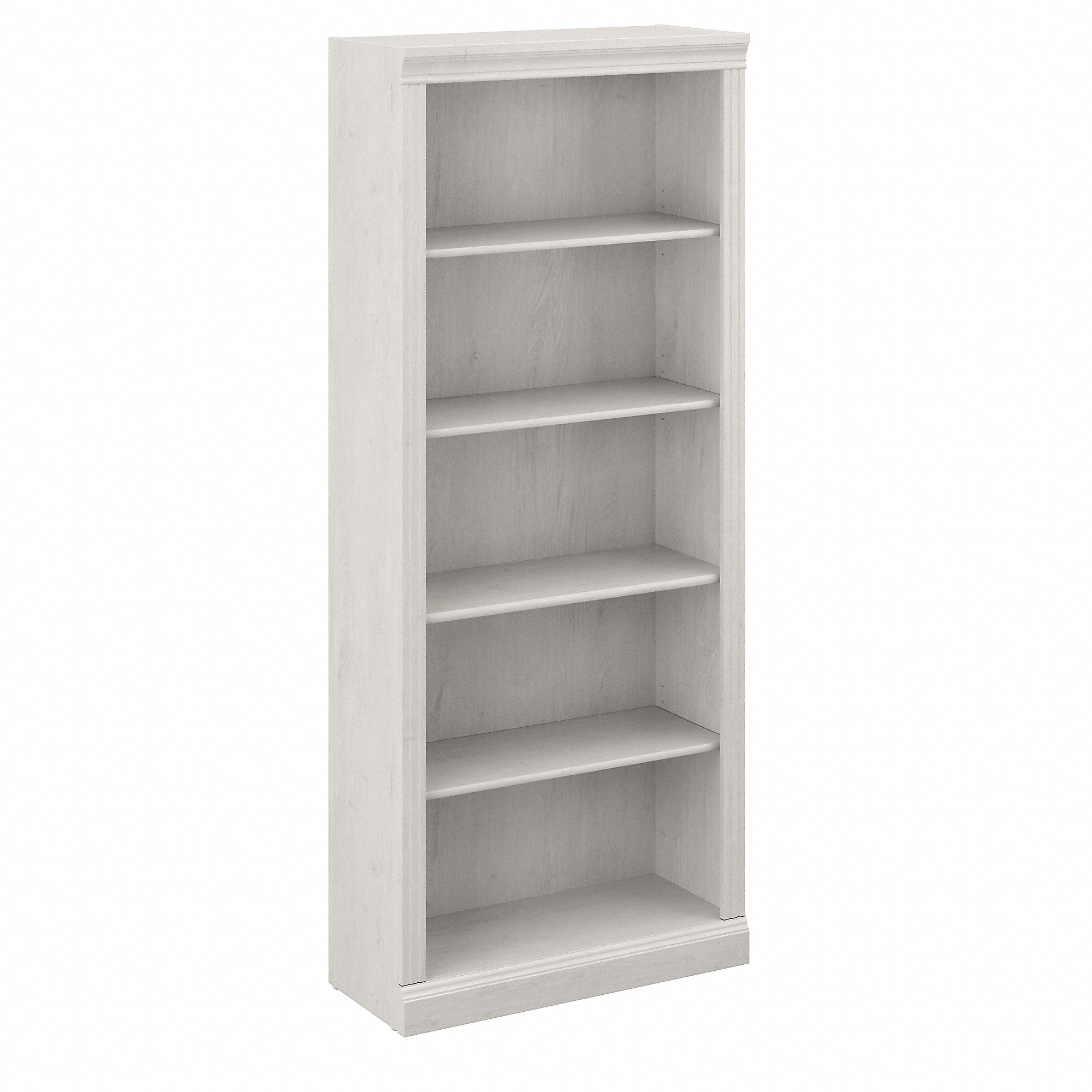 Bush Furniture Saratoga 72"H 5-Shelf Bookcase with Adjustable Shelves, Linen White Oak Laminate (W1645C-03)