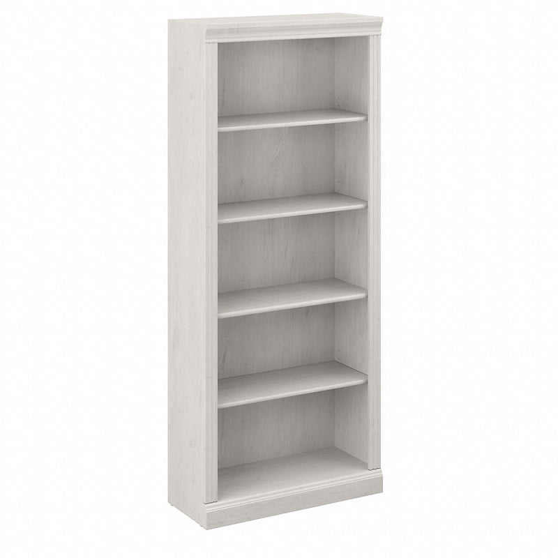 Bush Furniture Saratoga 72"H 5-Shelf Bookcase with Adjustable Shelves, Linen White Oak Laminate (W1645C-03)