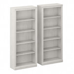 Bush Furniture Saratoga 72"H 5-Shelf Bookcase with Adjustable Shelves, Linen White Oak Laminate, 2/Set (SAR008LW)