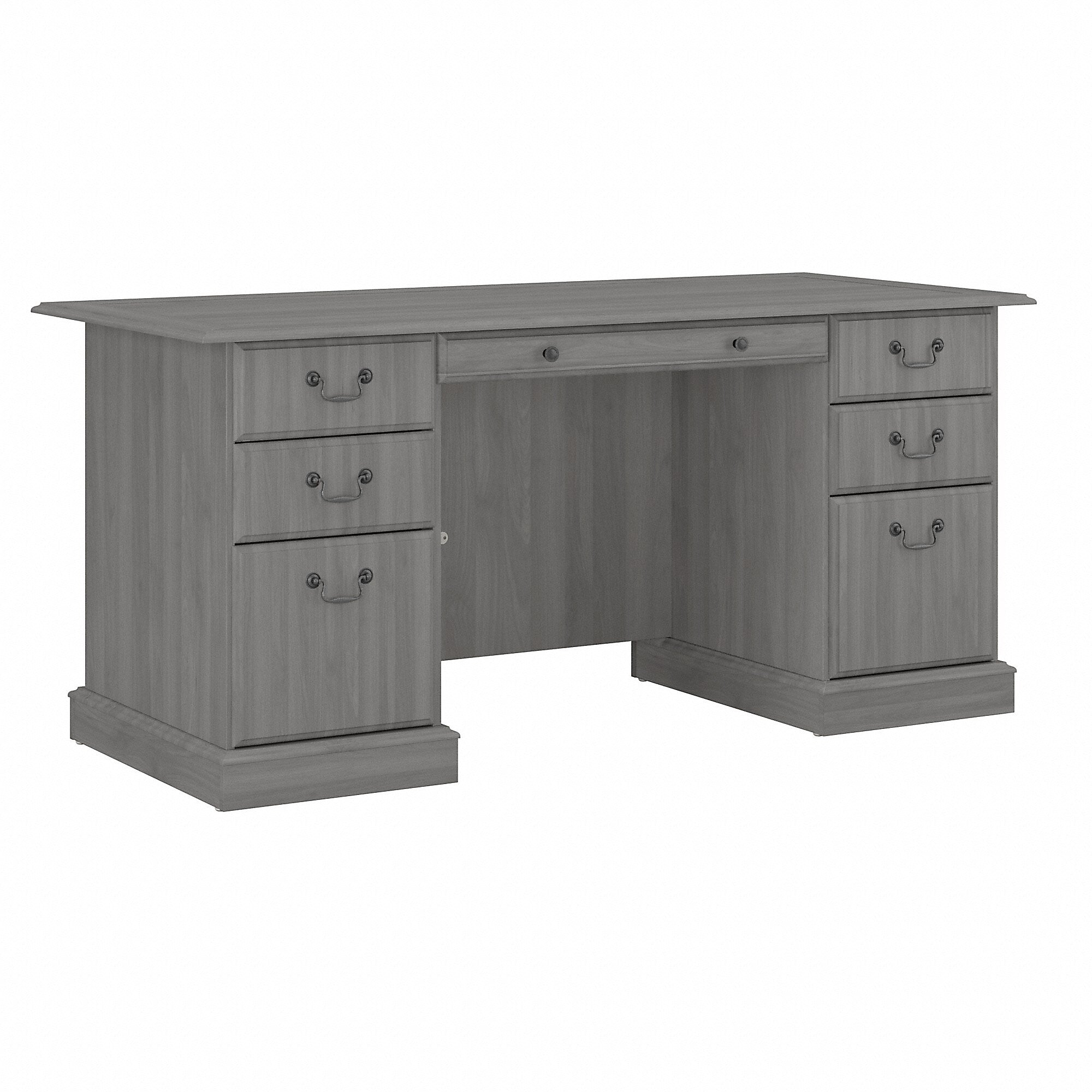 Bush Furniture Saratoga 66"W Wood Executive Desk, Modern Gray (EX45866-03K)