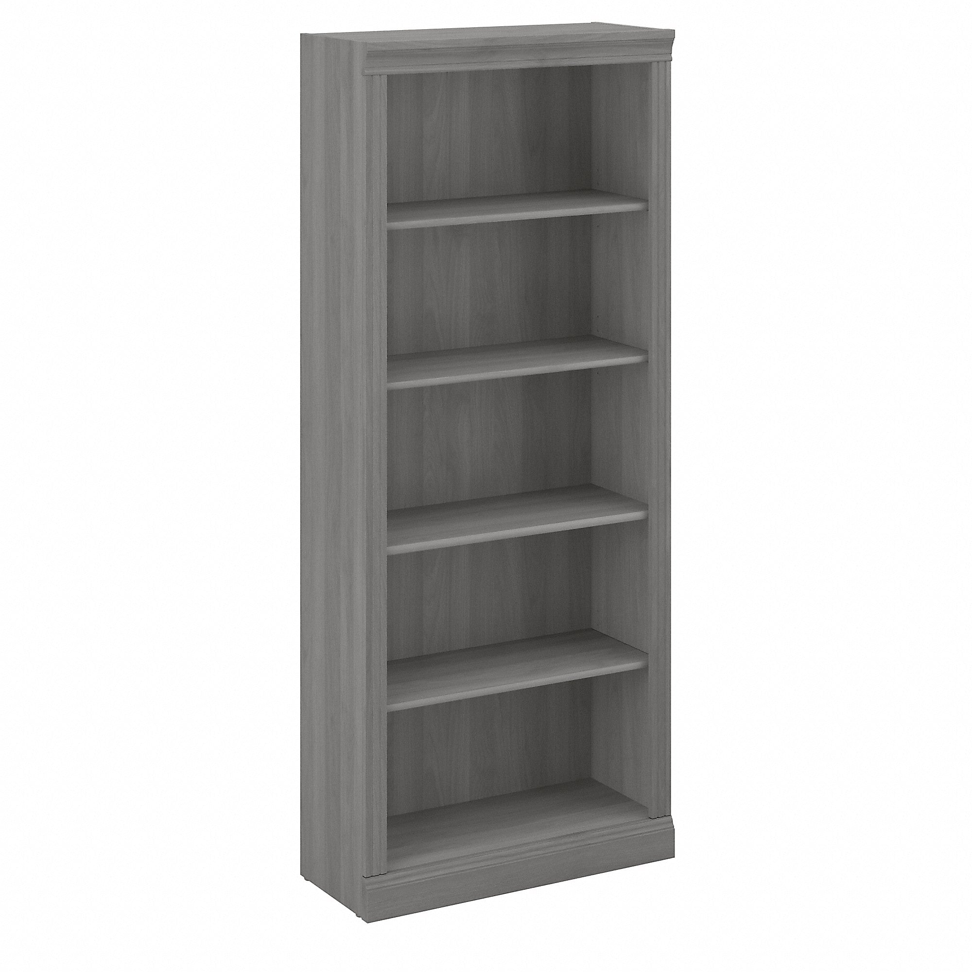Bush Furniture Saratoga 72"H 5-Shelf Bookcase with Adjustable Shelves, Modern Gray Laminate (W1655C-03)