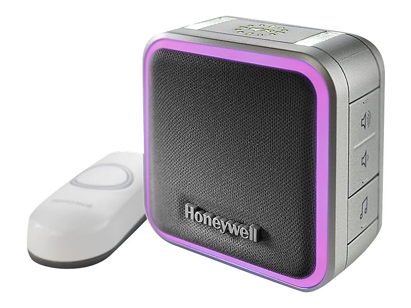Honeywell Series 5 Wireless Smart Doorbell with Halo Light and Push Button, Gray/Purple (RDWL515A2000/E)